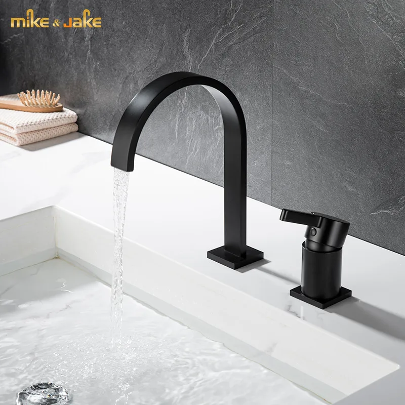 

Matte black basin tap classic style bathroom faucet hot and cold mixer bathroom mixer water tap