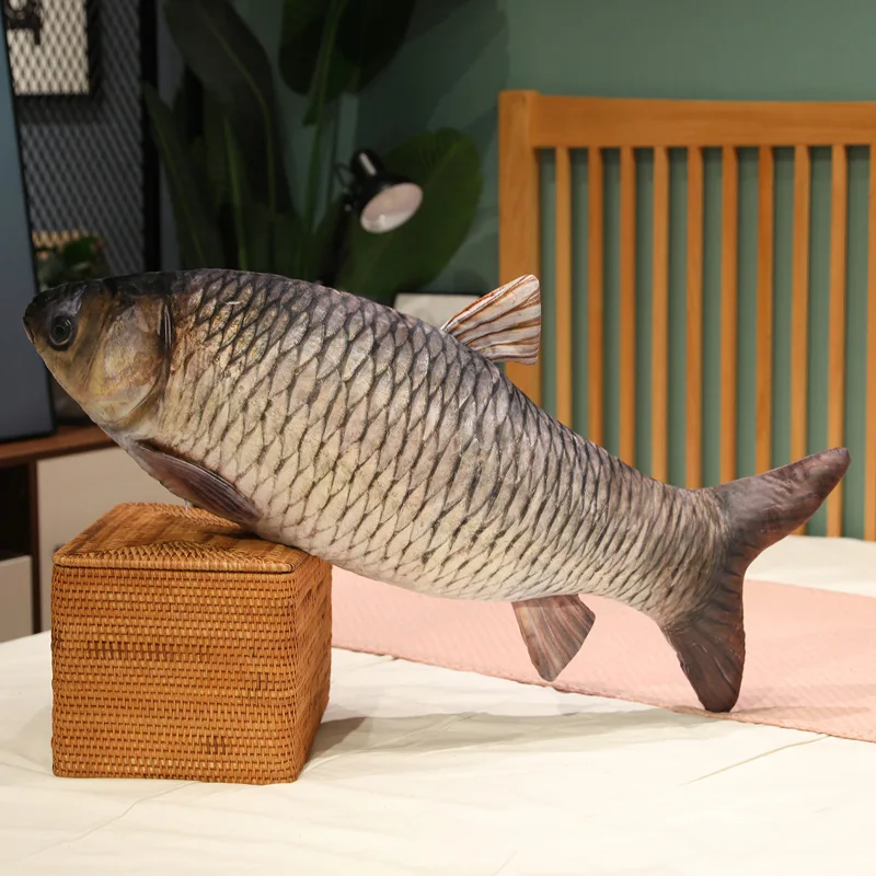 30-100 cm Simulation Lustige Fisch Plüsch Spielzeug Gefüllte Weiche Tier Karpfen Plüsch Kissen Kreative Schlaf Kissen für Kinder mädchen Weihnachten Geschenk – Detail 5