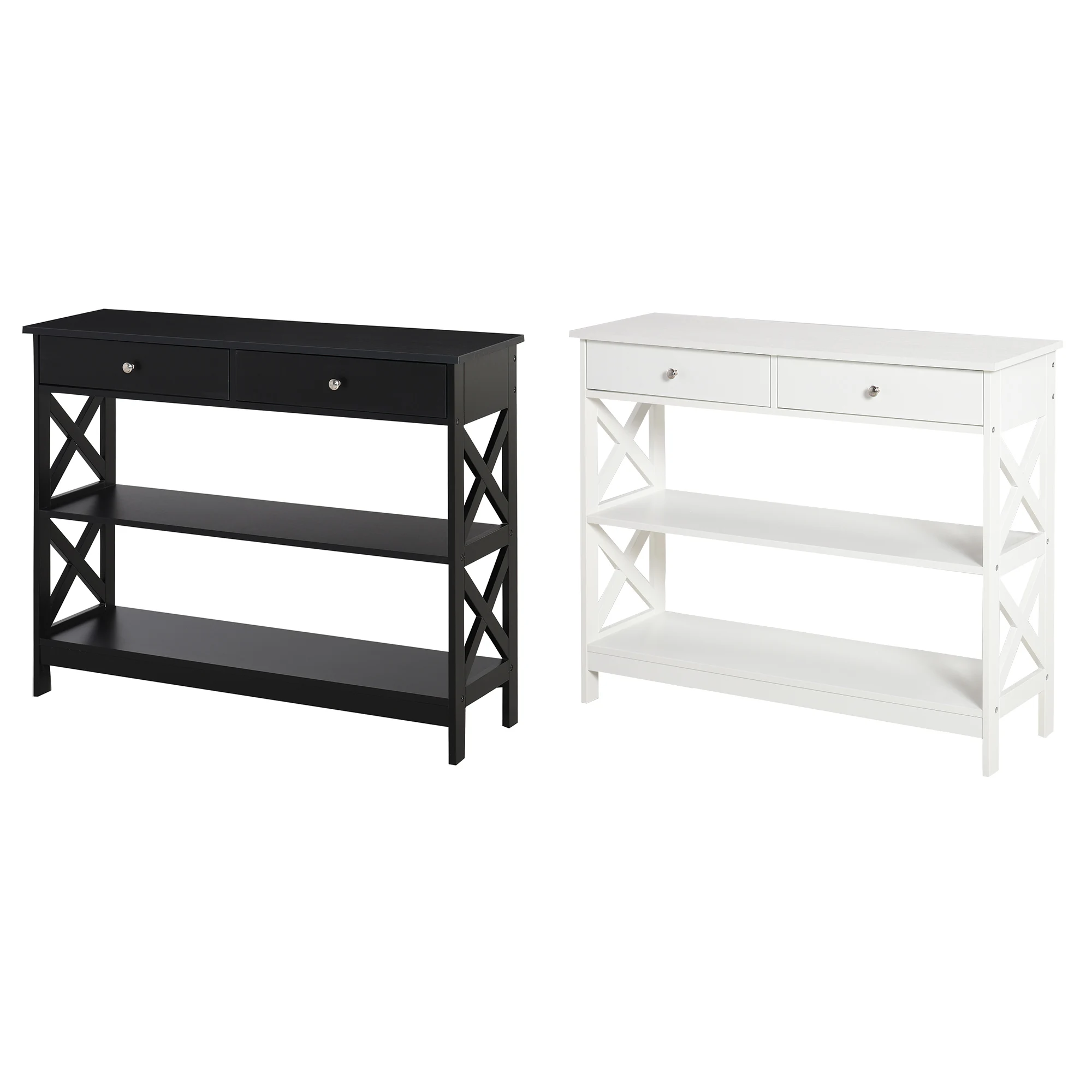 HOMCOM entry console table Hall with 2 drawers and 2 lower shelves stand stand 100x30,5x80 cm COLOR