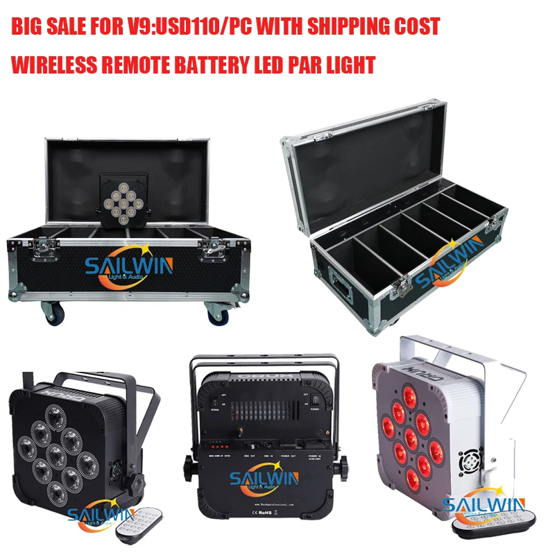 EU Stock 6in1 Charing Flight Case Road Case For 9X18W DMX Wireless Battery LED Par Light Stage Projector Lighting DJ LED Uplight