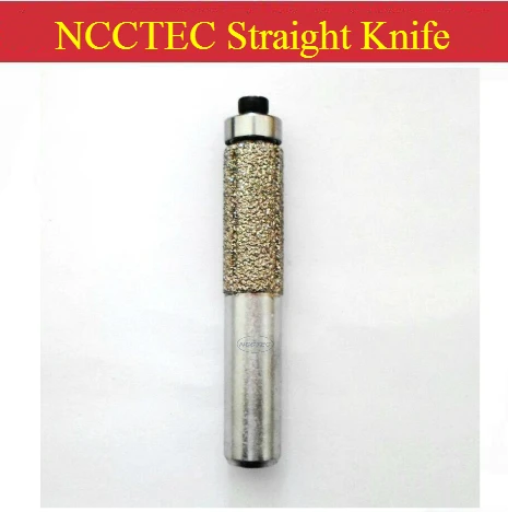 

[1/2" 12.7mm Shaft] CNC Brazed Diamond Router Bits Straight knife with Bearings | kitchen countertop marble Quartz Slate