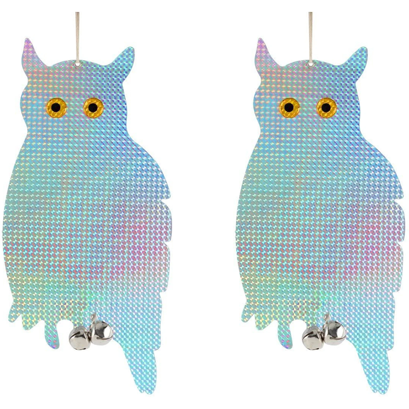 2Pcs Bird Repellent Owl Reflectors Hanging Reflective Discs Pest Control Tool