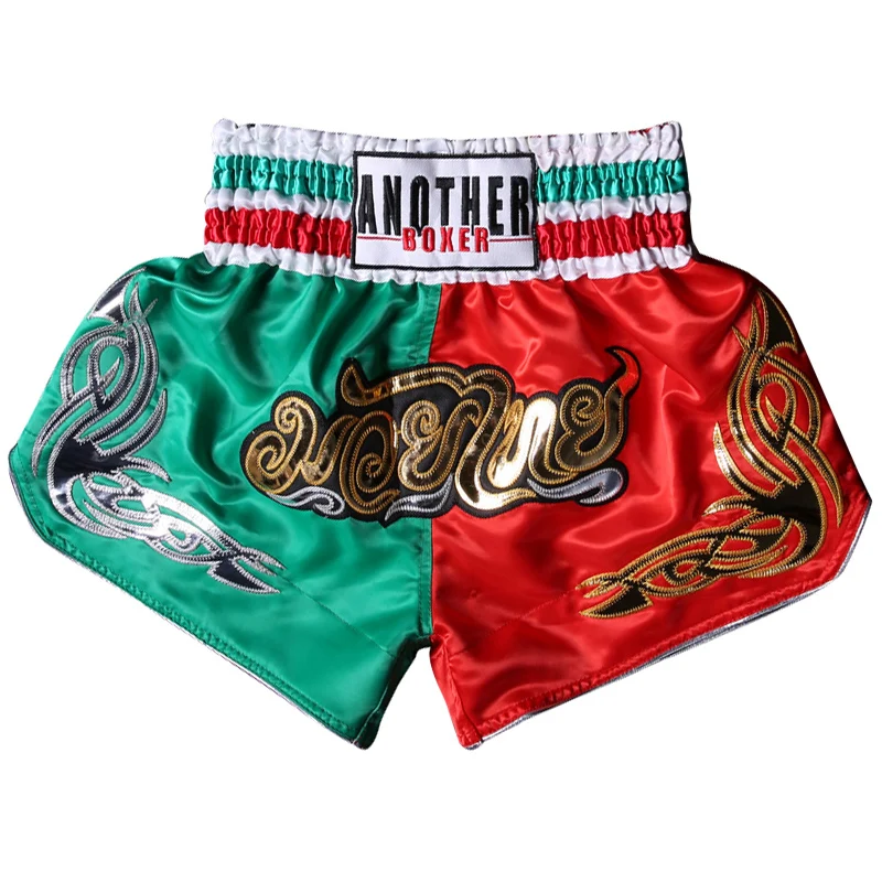 Pantalones cortos de lucha Muay Thai para hombre y mujer, ropa de entrenamiento para artes marciales, MMA Grappling, Kick Boxing, Sanda