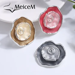 Meicem 2022 Popular Design Woman's Jewelry Rose Brooches Pins Fashion Enamel Flower Big Design Brooch for Woman Gifts Alloy Mom