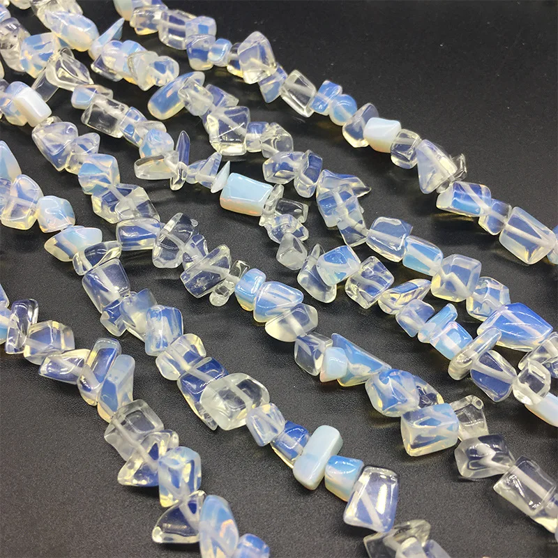 5-8mm Irregular Natural Opal Stone Beads DIY Loose White Opal Gravel Stone Beads For Jewelry Making Necklace Strand 80cm