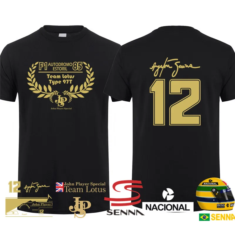 Yeni kahraman Ayrton Senna T Shirt erkek kısa kollu pamuklu T-Shirt komik serin adam Tshirt