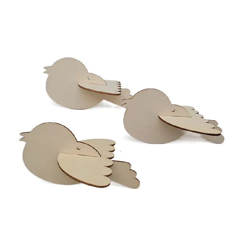 Wooden Unfinished Birds Hanging Ornaments Wood Cutouts Christmas Tree Pendants DIY Crafts Bird Hanging Decorations