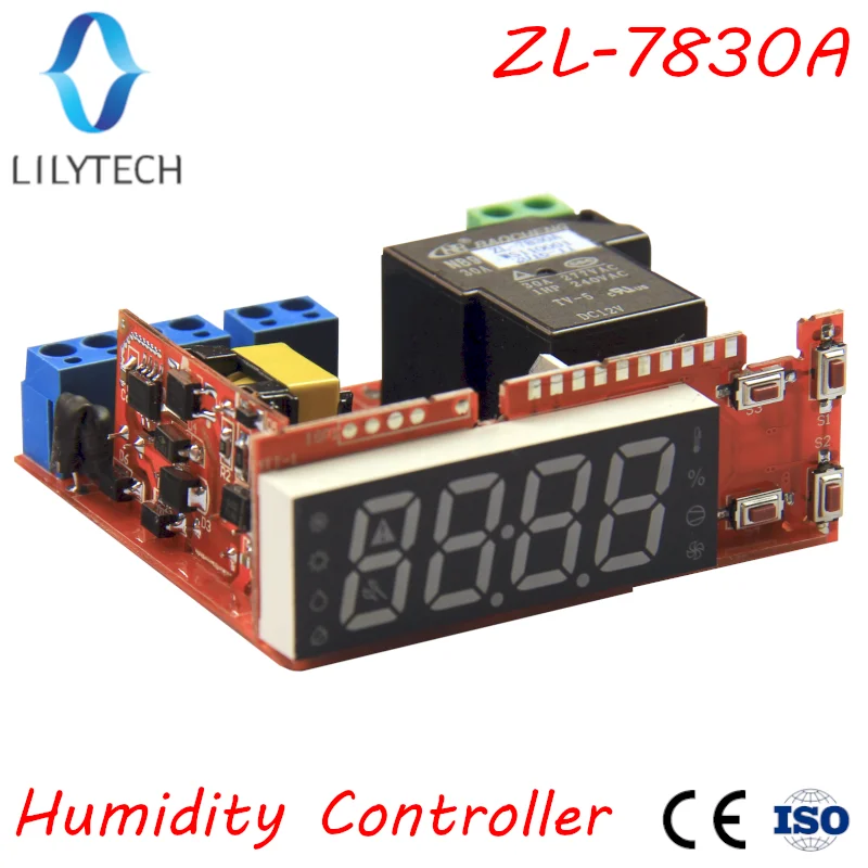 ZL-7830A, 30A relay, 100-240Vac, Humidity Controller, Hygrostat, Lilytech