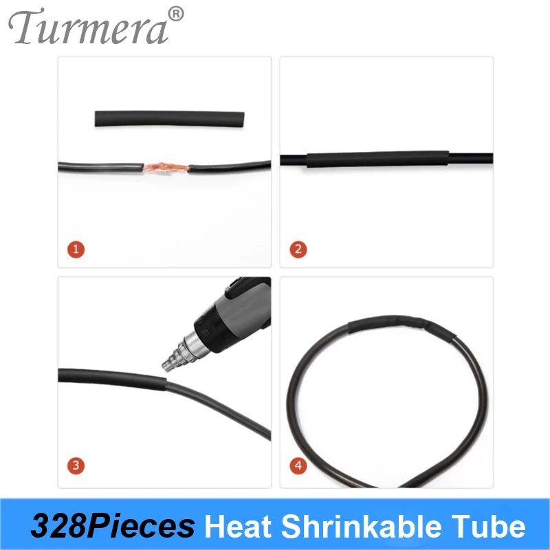 Turmera 328 Stuks Auto Elektrische Kabel Buis Kits Krimpkous Tubing Wrap Mouwen Diverse 8 Maten Gemengde Kleur Dropshipping