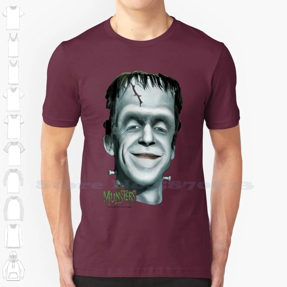 Herman Big Face-- The Munsters Adult T Shirt T Shirts Hot Sale Brand Clothes Slim Fit Printing