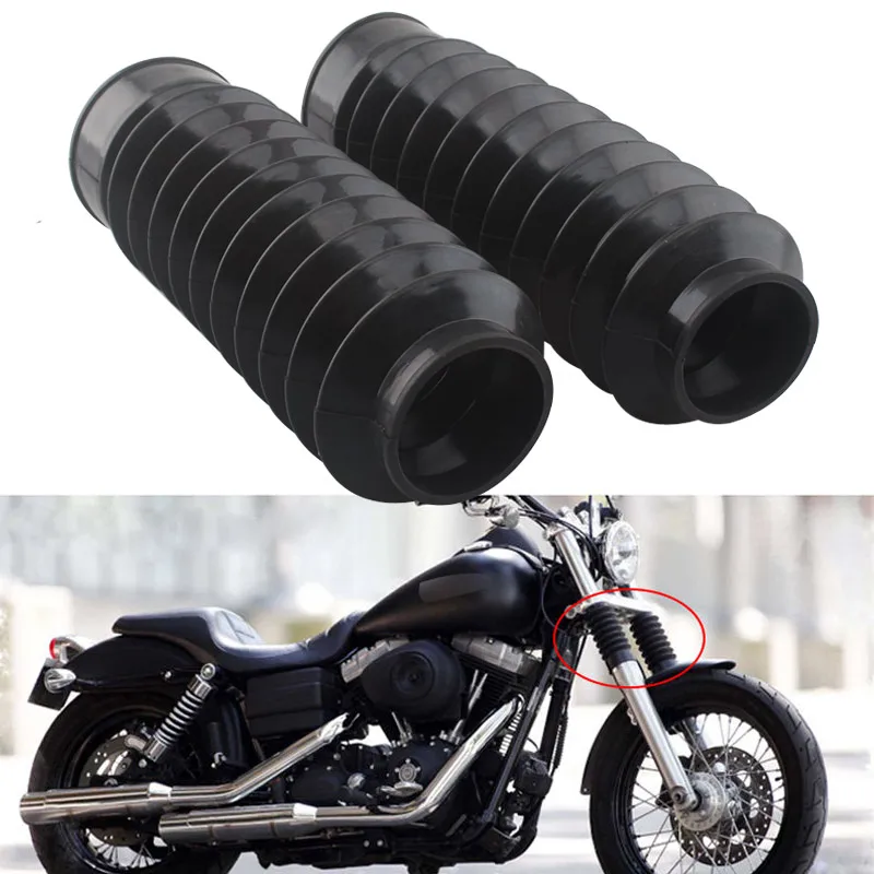 

New Motorcycle Black Rubber Rear Fork Cover Shock Absorber Cover 49mm For Harley Davidson Dyna Fat Bob Low Rider Street Bob