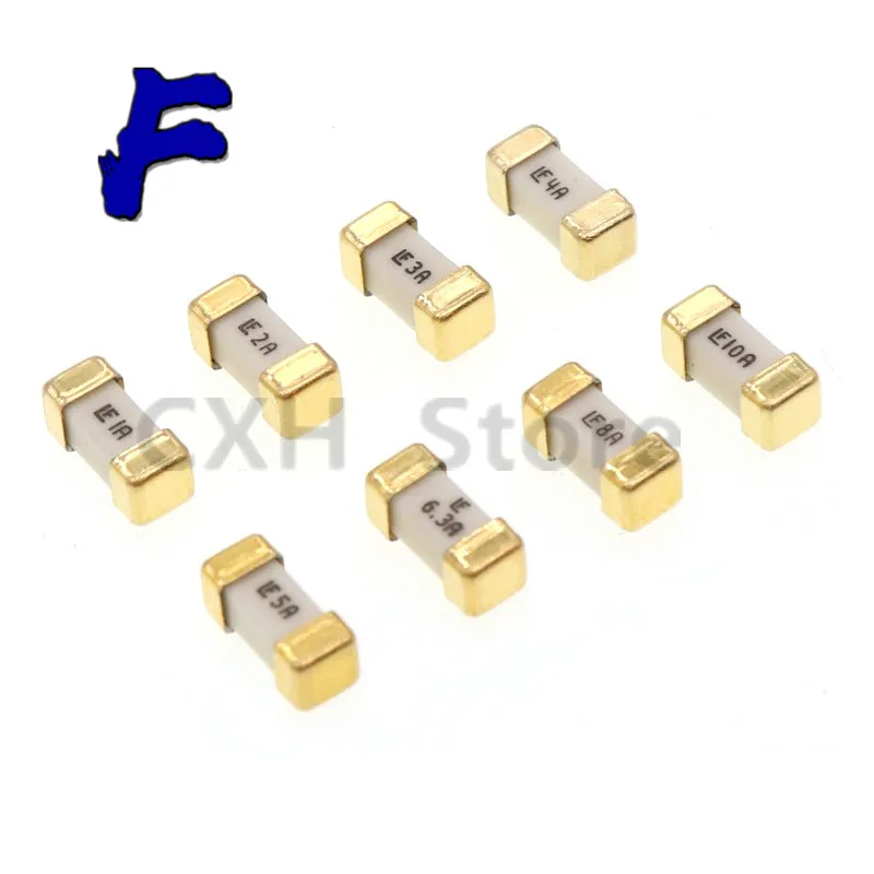 10PCS Gold Pin 1808 125V 0451 SMD Fast Blow Fuse 0.5A 0.75A 1A 2A 3A 4A 6.3A 8A 10A 12A 15A 500MA 750MA 0451 ultra-rapid fuses