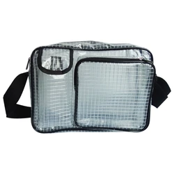 Unisex antystatyczna przeźroczysta torba pcv Cleanroom inżynier uchwyt na narzędzia torba Crossbody listonoszówka kobiety mężczyźni prosta torba na ramię