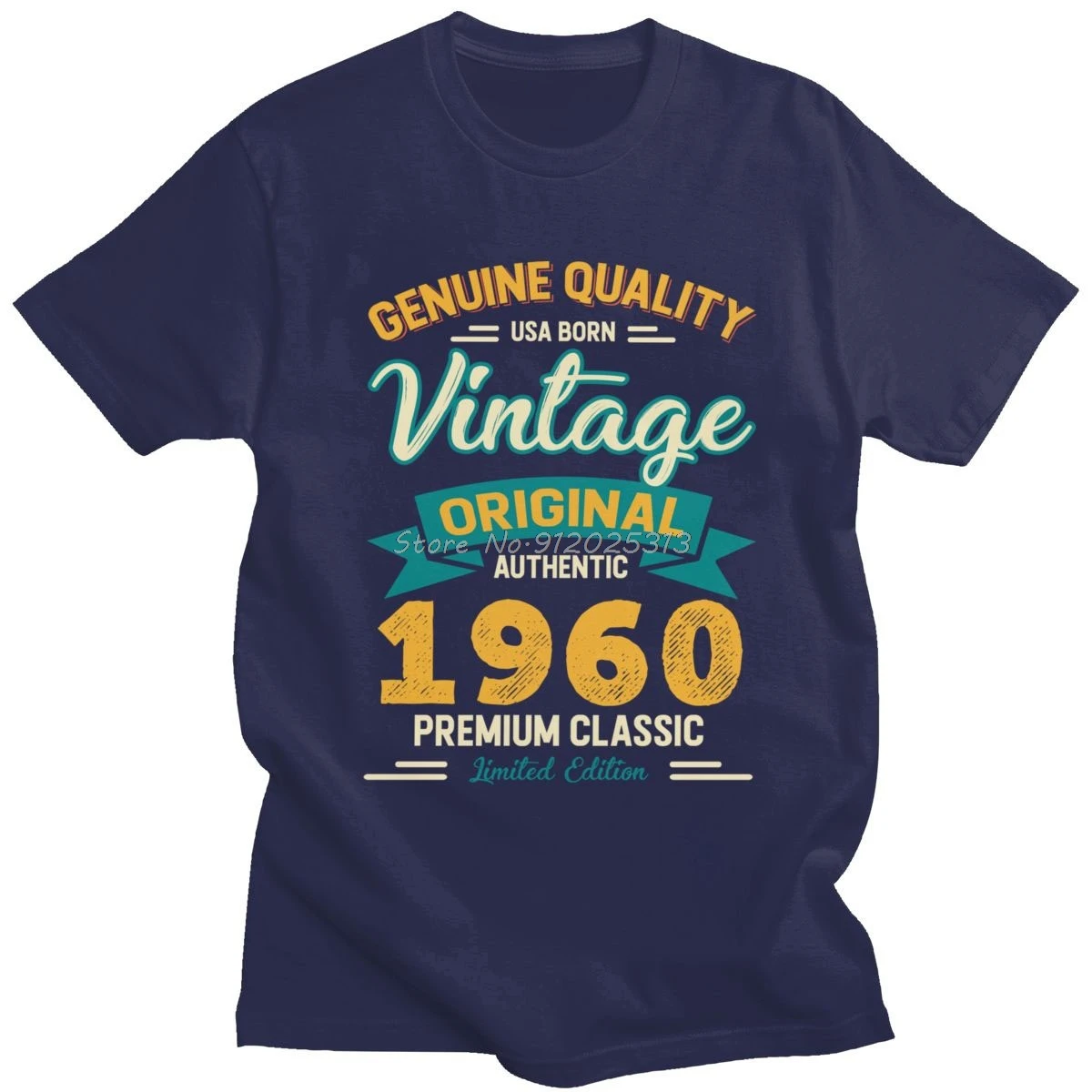 USA Born Vintage 1960 T Shirt Men Pre-shrunk Cotton Awesome T-shirt O-neck Short Sleeve Classic 60th Birthday 60 Years Old Tee