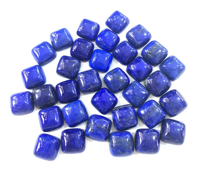 

Natural Blue Lapis Lazuli Bead Cabochon 10mm Square Cushion CAB 5pcs/lot Ring Face Earring Jewelry Gemstone Ring