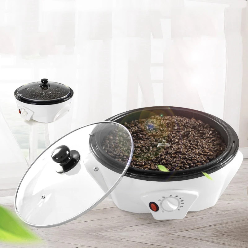 800G เครื่องคั่วกาแฟไฟฟ้าอัตโนมัติกาแฟ Bean Baker 1200W เครื่องเบเกอรี่เหมาะสำหรับถั่วลิสงคั่ว
