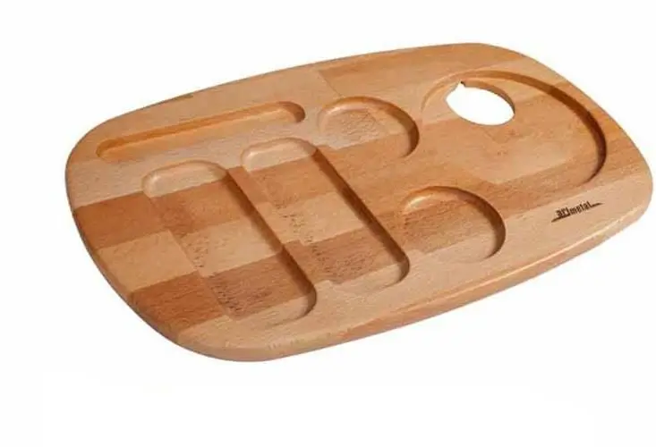 

DOLBOVI Bee Metal 7006 Wooden Catering Presentation tray 6 Compartments tray поднос plateau de service