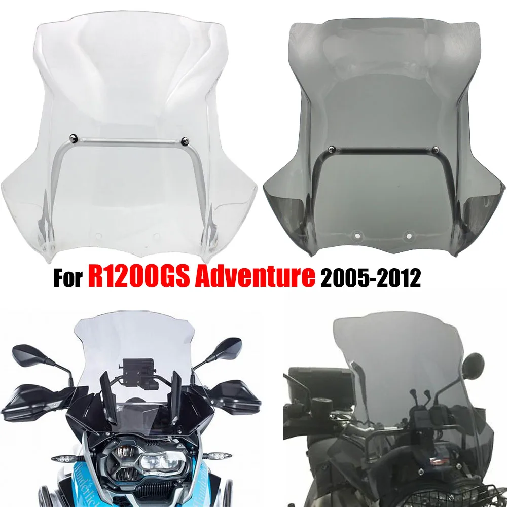 For BMW R1200GS Adventure 2005-2012 2007 2006 Motorcycle ABS Plastic Front Windshield + Side WindScreen Deflectors R 1200 GS