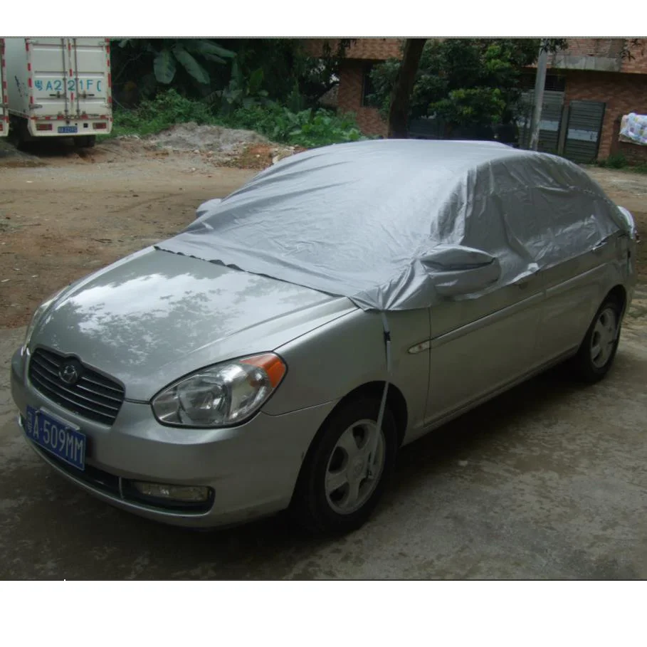 CHIZIYO Car Cover Prevent Heat Cold Sun Rain Snow Dustproof Half Auto Cover For Ordinary Sedan Pickup PVC Coating Cover L XL