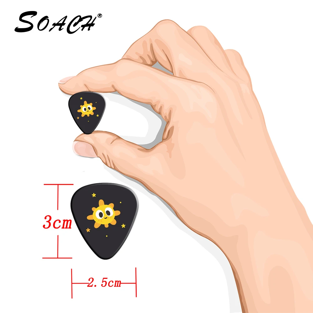 Soach 10 pçs/lote 0.71mm espessura dos desenhos animados vastidão do universo estrela picaretas de guitarra padrão cinta guitarra peças guitarra acc