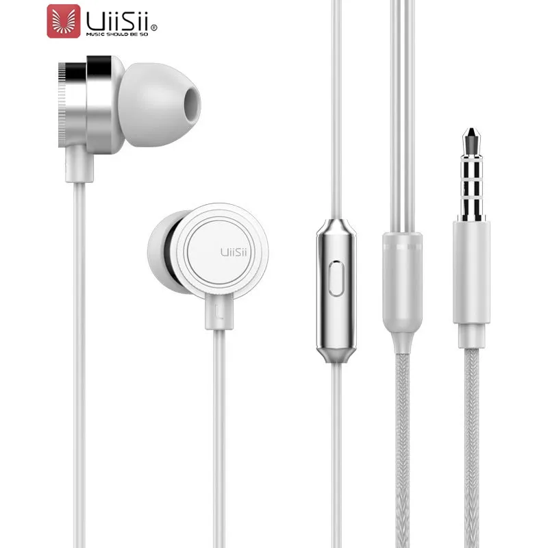 UiiSii New Wired Earphone HM13 In-Ear Dynamic Headset with Microphone 3.5mm plug For Android iOS iPhone/Samsung Phone Go pro MP3