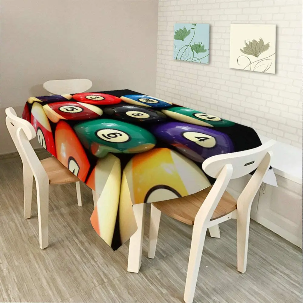 Billiard Pool Balls Tablecloth Table Cover for Dining/BBQ/Picnic/Coffee