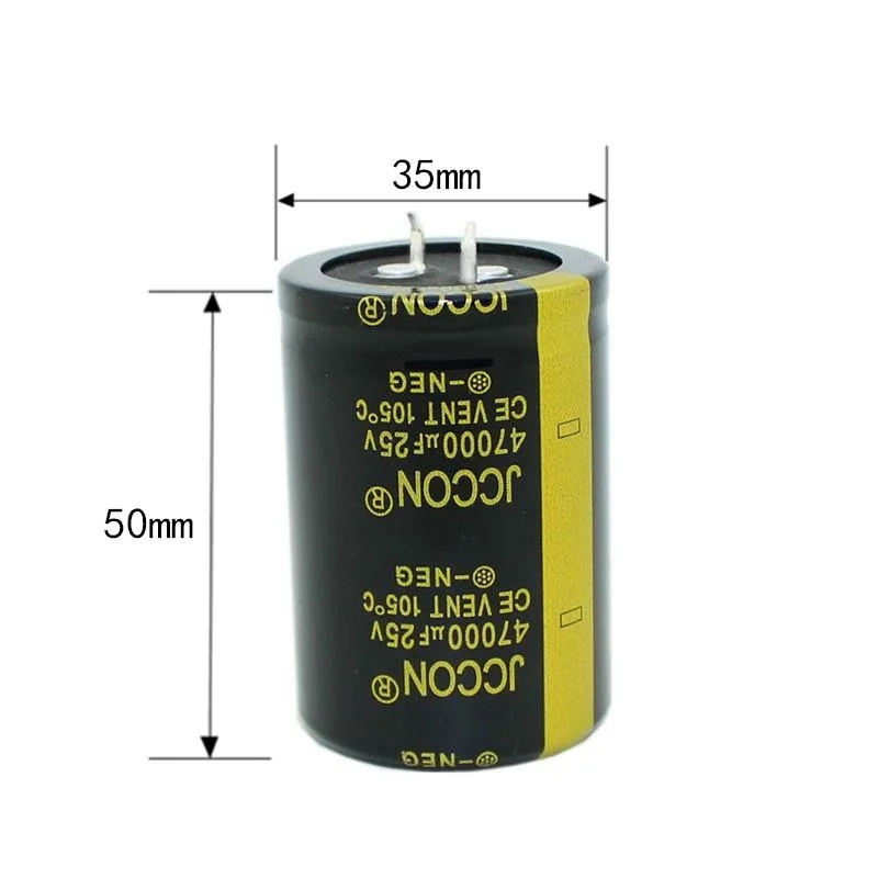 25v47000uf JCCON القرن الألومنيوم كهربائيا مكثف حجم 35*50 العاكس السلطة