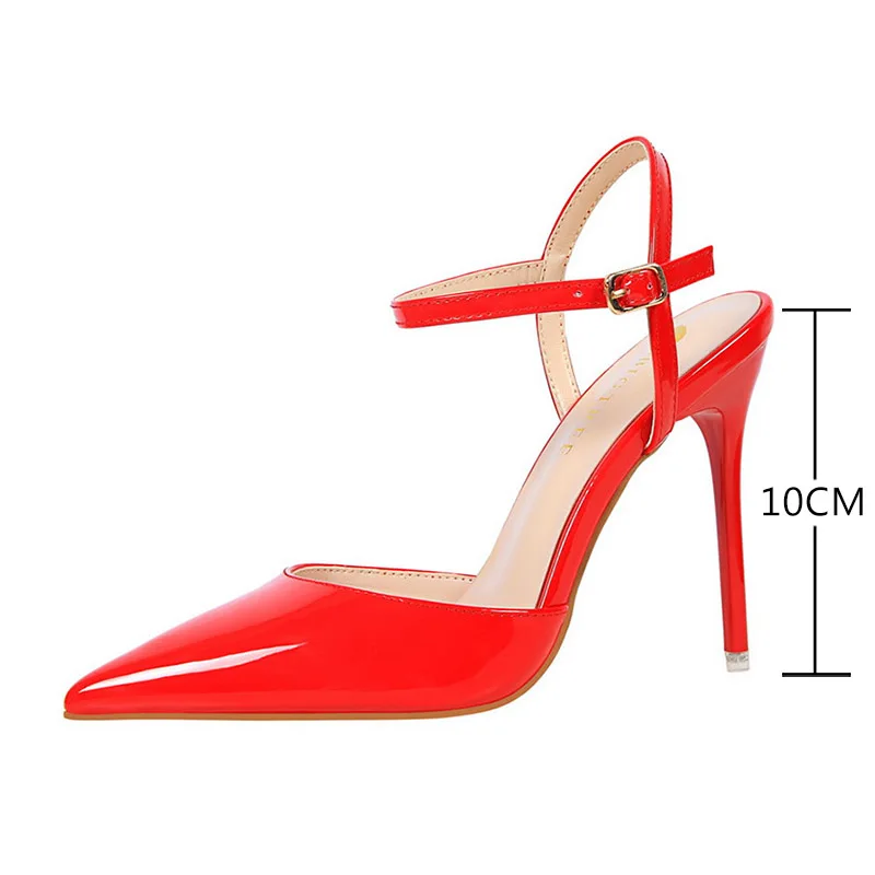 BIGTREE Shoes Fashion High Heels Shoes Patent Leather Woman Pumps Sexy Women Heels Blue Sliver Stiletto Heels Women Sandals 2024