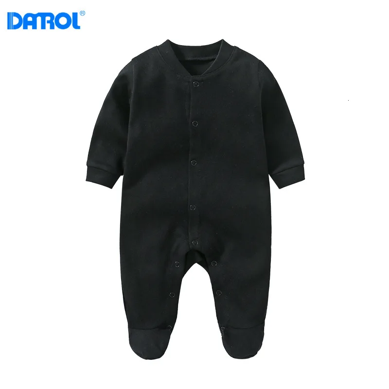 Newborn Baby Long-sleeved Solid Color Jumpsuit Spring And Autumn Cotton Onesies Romper For Baby Girs Boys Winter