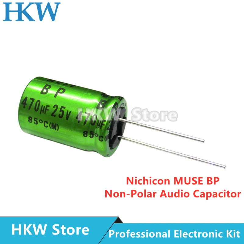 10pcs/lot 470UF 25V 16X25mm Nichicon MUSE BP ES Non Polar Nonpolar Bipolar HiFi Audio Capacitor 25V470UF New and Original 16*25