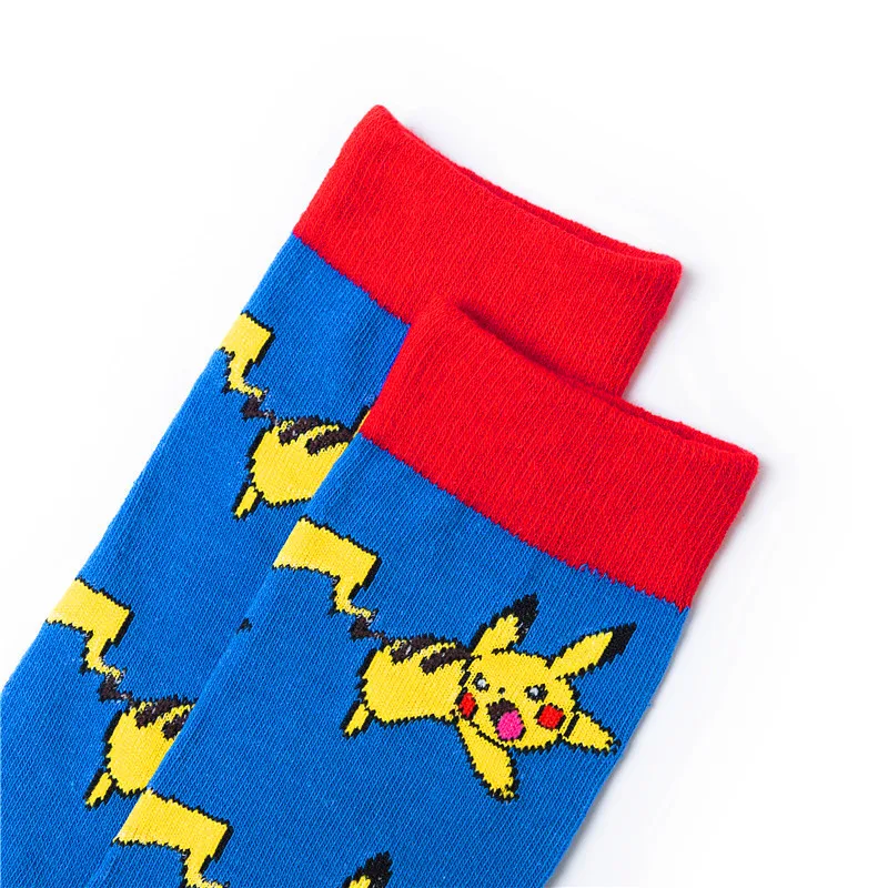 Chaussettes en coton Pokemon Pikachu pour hommes et femmes, figurine SLaura, Salamèche, Bulbizarre, Anime Cosplay, cadeau de Noël