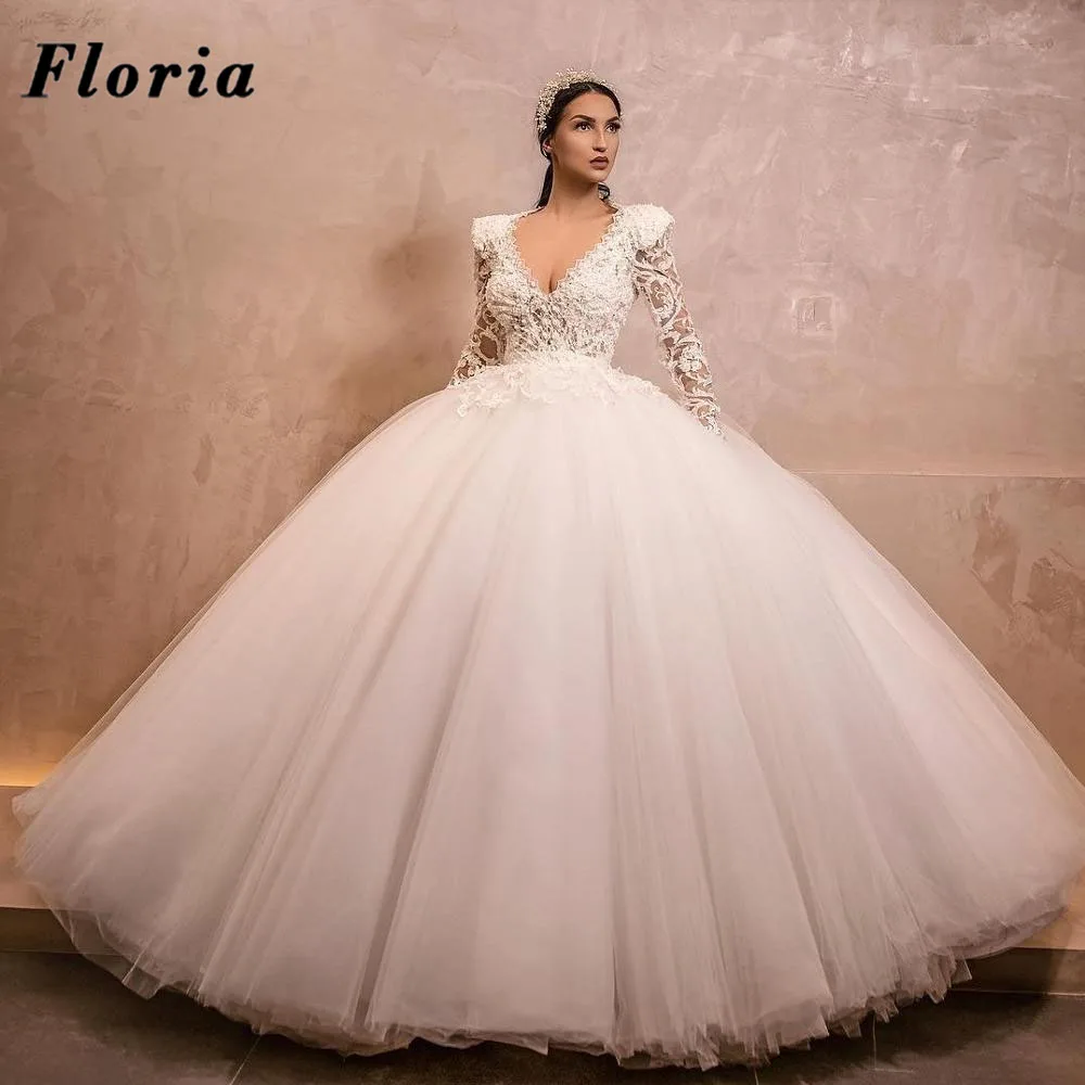 

Puffy Tiered Wedding Dresses Middle East Bridal Gowns Appliques Robe De Mariee Longo 2021 Bridal Gowns Beading Gown Dubai Arabic