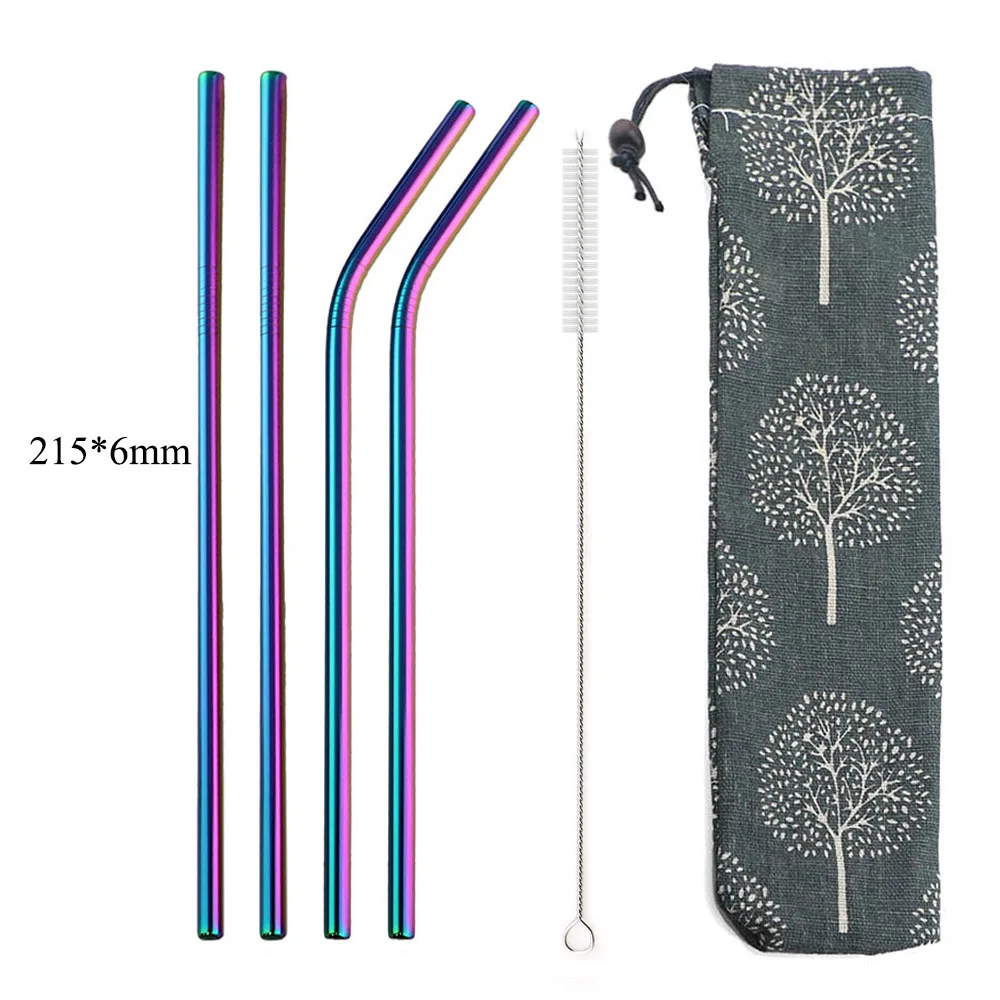 4Pcs Drinking Straw Reusable Straws Set High Quality Eco Fri