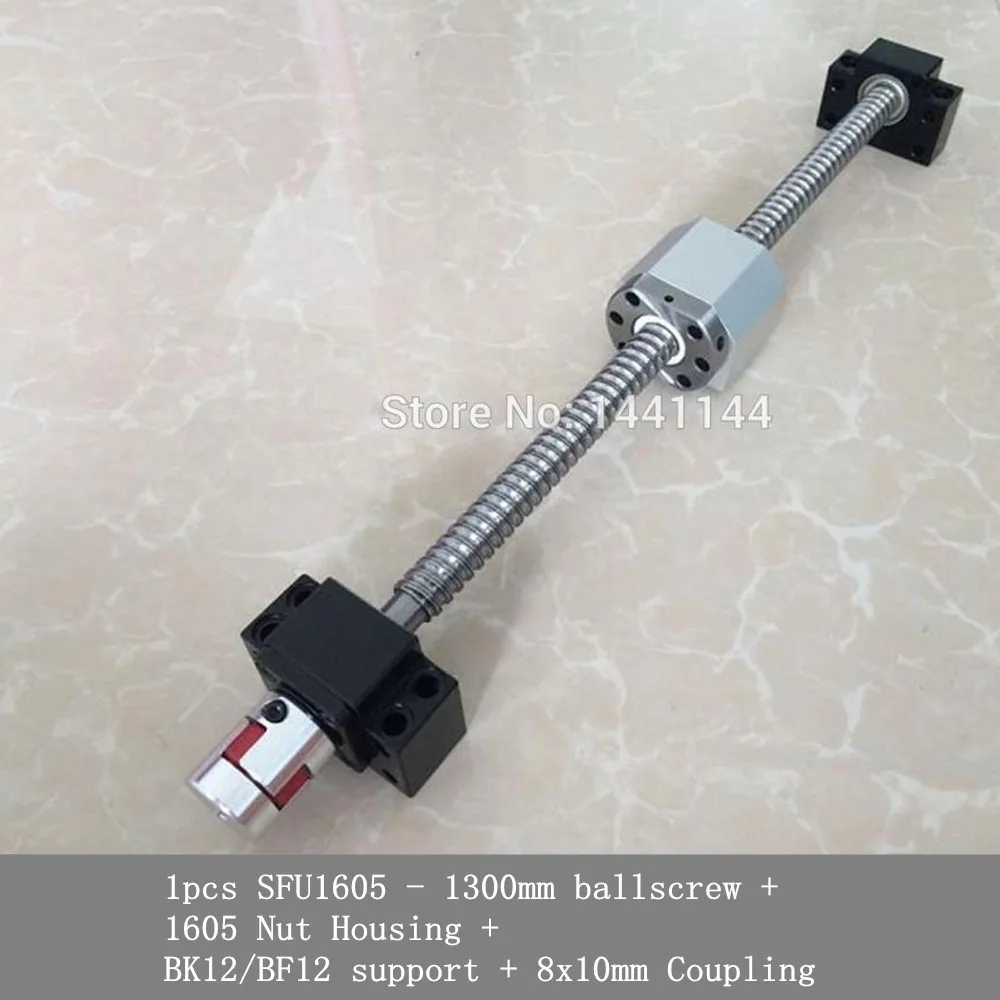 

1pcs SFU1605 - 1300mm ballscrew + 1605 Nut Housing + BK12/BF12 support + 8x10mm Coupling