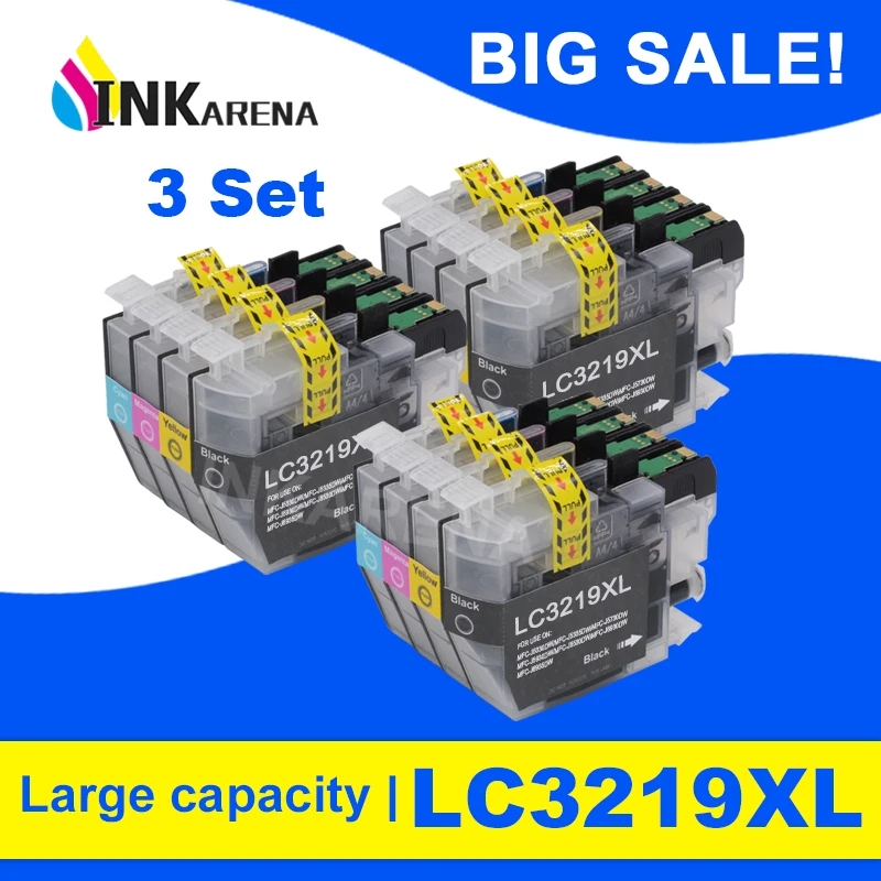 

INKARENA 3Set LC3219 LC3219XL Full Ink Cartridge For Brother MFC-J5330DW J5335DW J5730DW J5930DW J6530DW J6935DW Printer lc3217