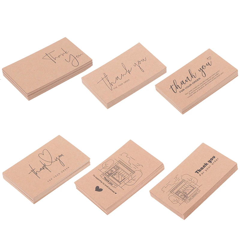 30-120pc Natural Kraft Paper Cards Thank You For Your Order Card For Small Shop Gift Decoration Card For Small Business Purchase