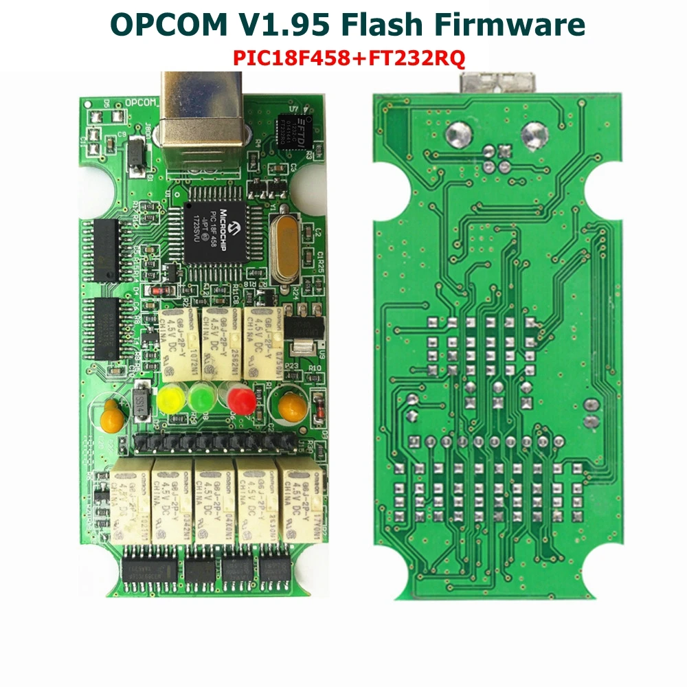 OPCOM V5 200603a 2021 for Opel OP-COM 1.70 V1.95 Flash Firmware Update Car Diagnostic Tool with Pic18F458 FTDI FT232RQ Chip