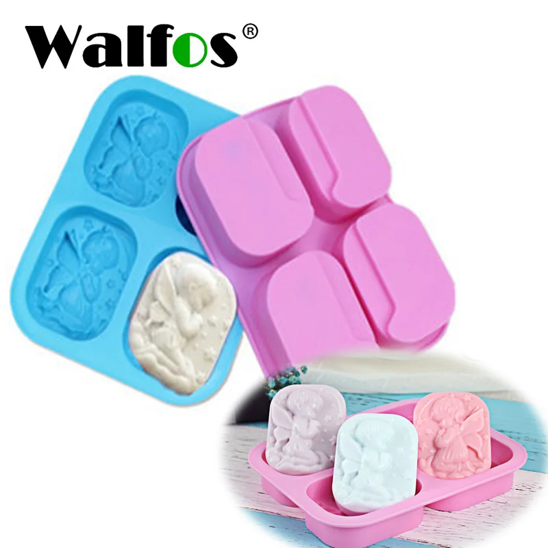 

WALFOS 4 Hole Angels Food-Grade Silicone Material Angel Couple Soap Mold Cake Maker Tool