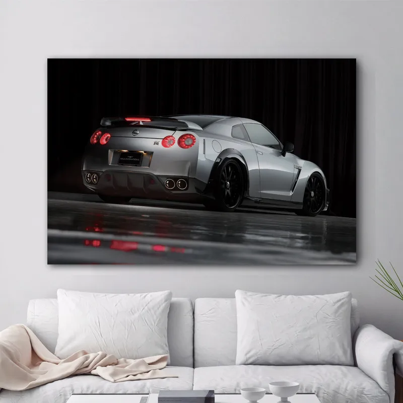 

Home Decoration Canvas Nissan GTR R35 TUNING Supercar Painting Wall Art Poster Modular Picture Frame For Bedside Background