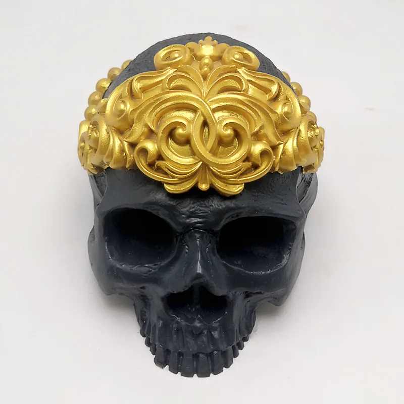 3d queen skull silicone mold is suitable for producing candle resin plaster baking tools sugar icing chocolate cake food mold