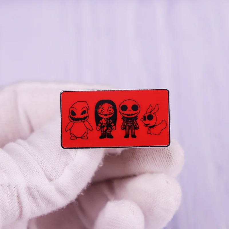Broche de pesadilla antes de Navidad, insignia de Jack-Skellington Sally oogie-boogie Zero, Pin de esmalte fantasma, regalo de Halloween