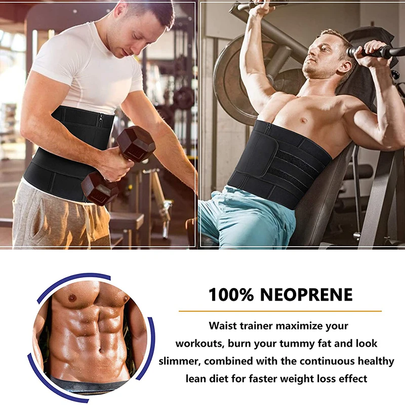 Waist Trainer Trimmer for Men Tummy Control Shapewear Neoprene Sweat Belt Slimming Body Shaper