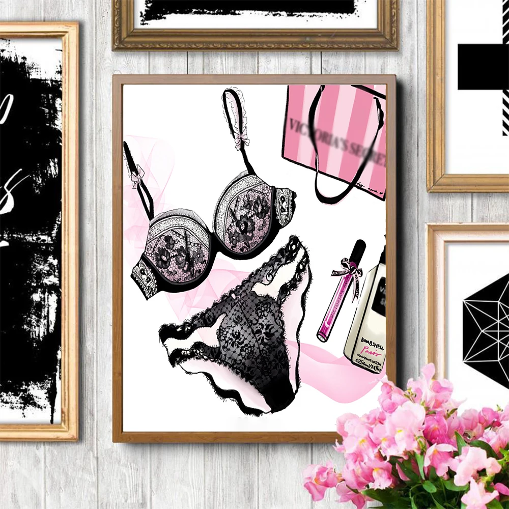 Diy Diamant Malerei Mode Mädchen Parfüm Blume Lippenstift High Heels Wand Kunst Nordic Poster Strass Stickerei Mosaik Bild – Detail 5
