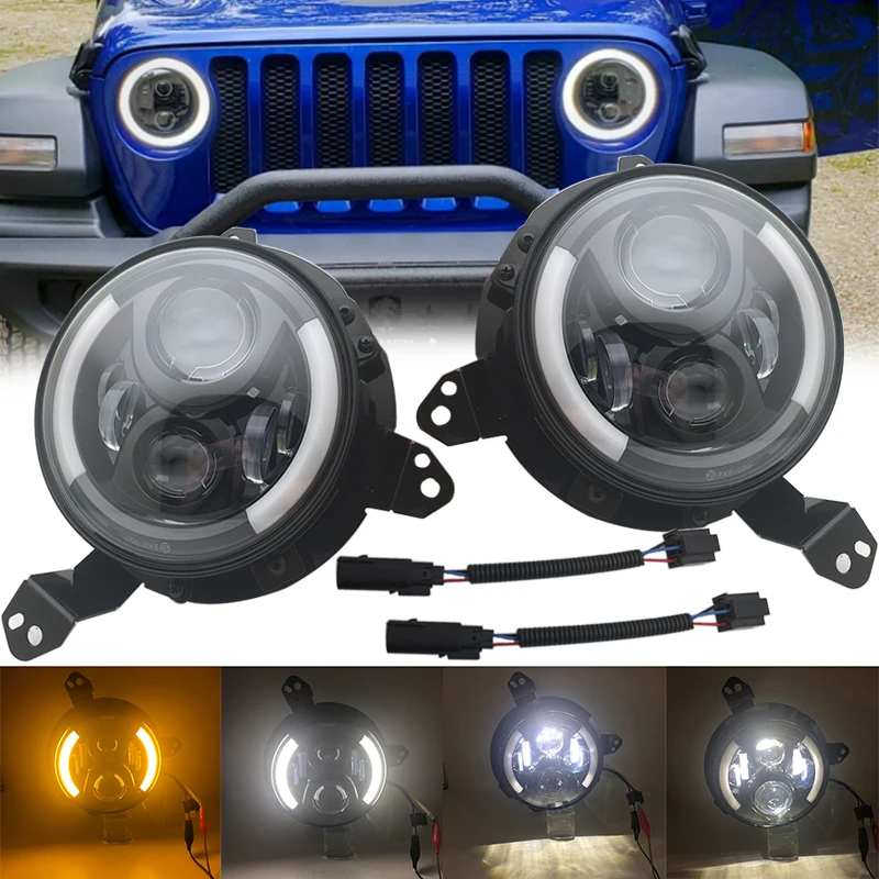 

2019 New Headlamps with DRL and JL Connecter for 2018 J eep W rangler JL Headlight