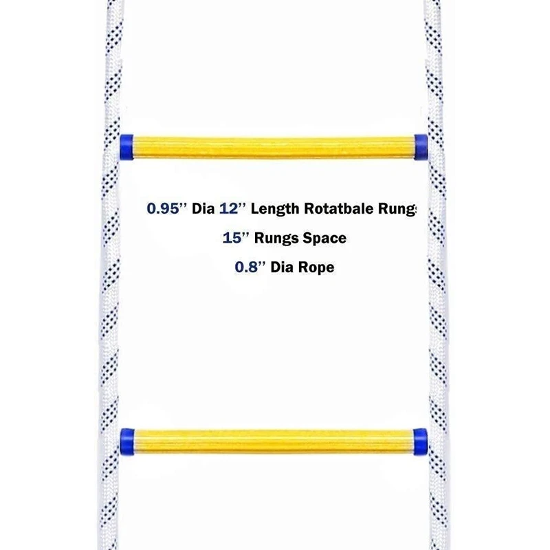 6.5ft Flexible Ladder Rope Ladder Insulated Ladder Rescue Ladder Rock Climbing Anti-Skid Engineering Rope Ladder