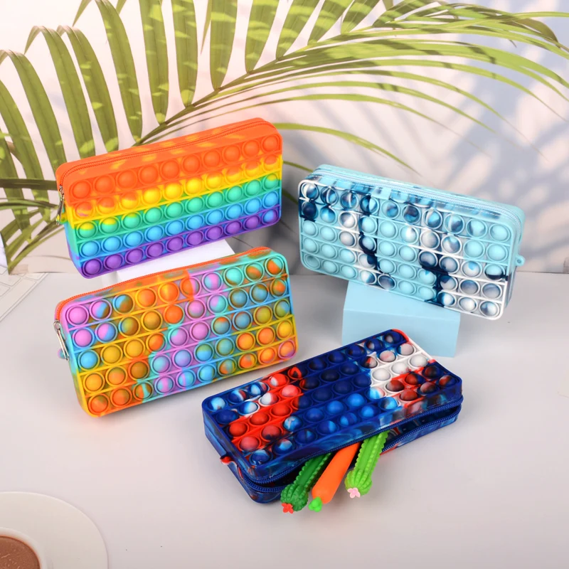 Pop jego piórniki Bubble Estuche rozpakuj Estuches Escolares Pop ładny ołówek Box torba Kawaii piórnik szkolne Funda