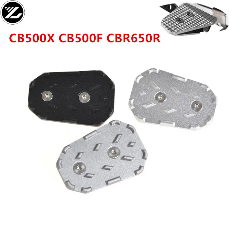 

CNC Billet Aluminum Kickstand Foot Plate Side Stand Extension Pad Enlarge Extension For Honda CB500 X CB500F CBR650R CBR650F