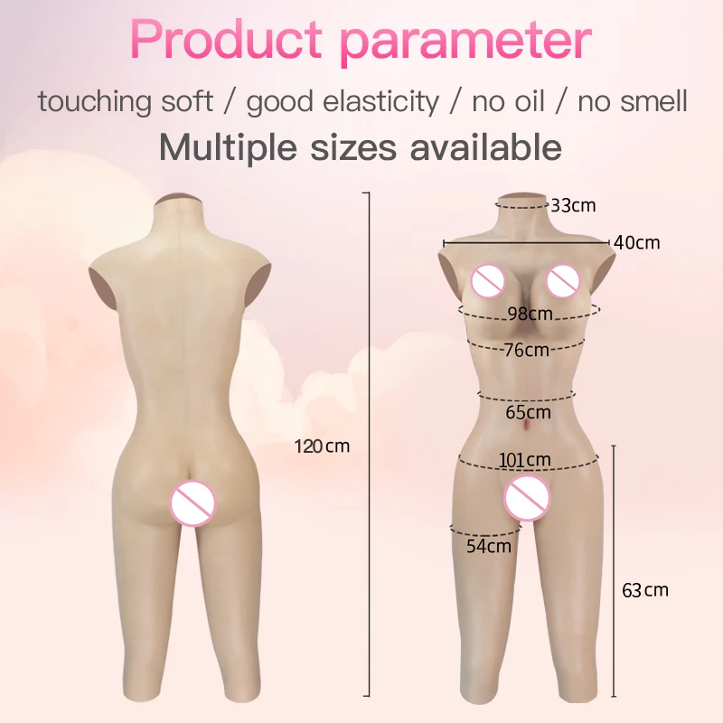 ONEFENG TD  Silicone Boobs Meme Vagina Body Suit for Crossdresser Drag Queen Breast Form Buttocks Pad Breast Plate Fake Pussy