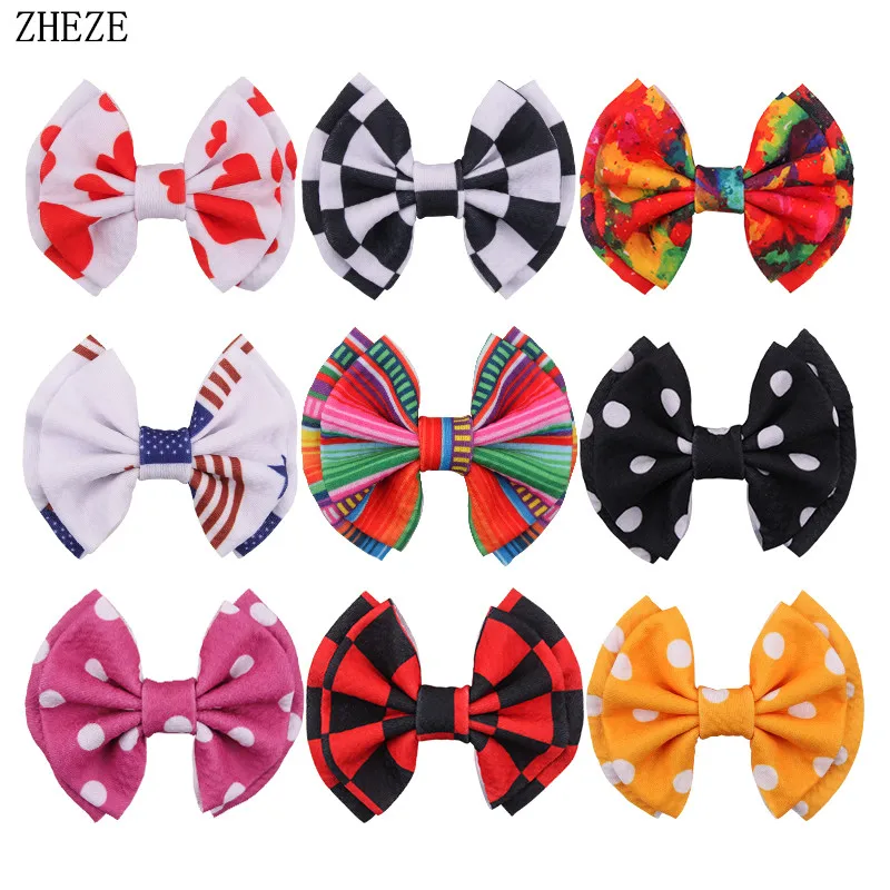 

10Pcs/Lot New Trendy 4'' Floral Bows Barrette Waffle Fabric Hair Clip Women DIY Girls Children Hair Accessories Mujer