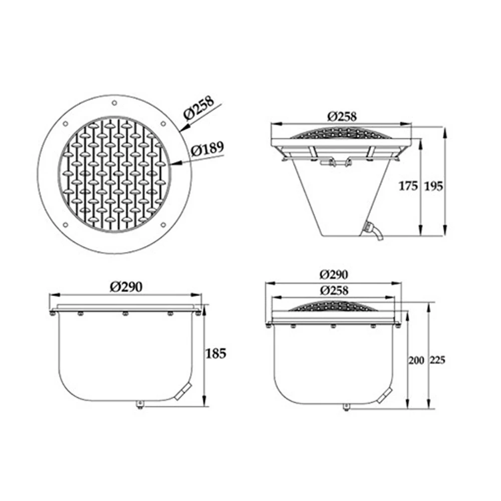 Imagem -04 - Carcaça de para Led Piscina Luz E26 Soquete ip 68 Wateproof Piscina Nicho Aço Inoxidável